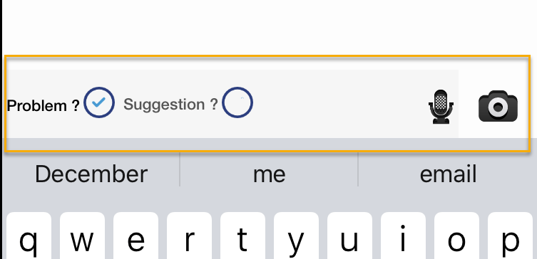 Choosing whether to send a problem or a suggestion option in iOS for Advanced Query Messenger