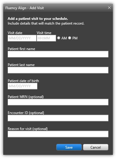 Add a patient visit to your schedule