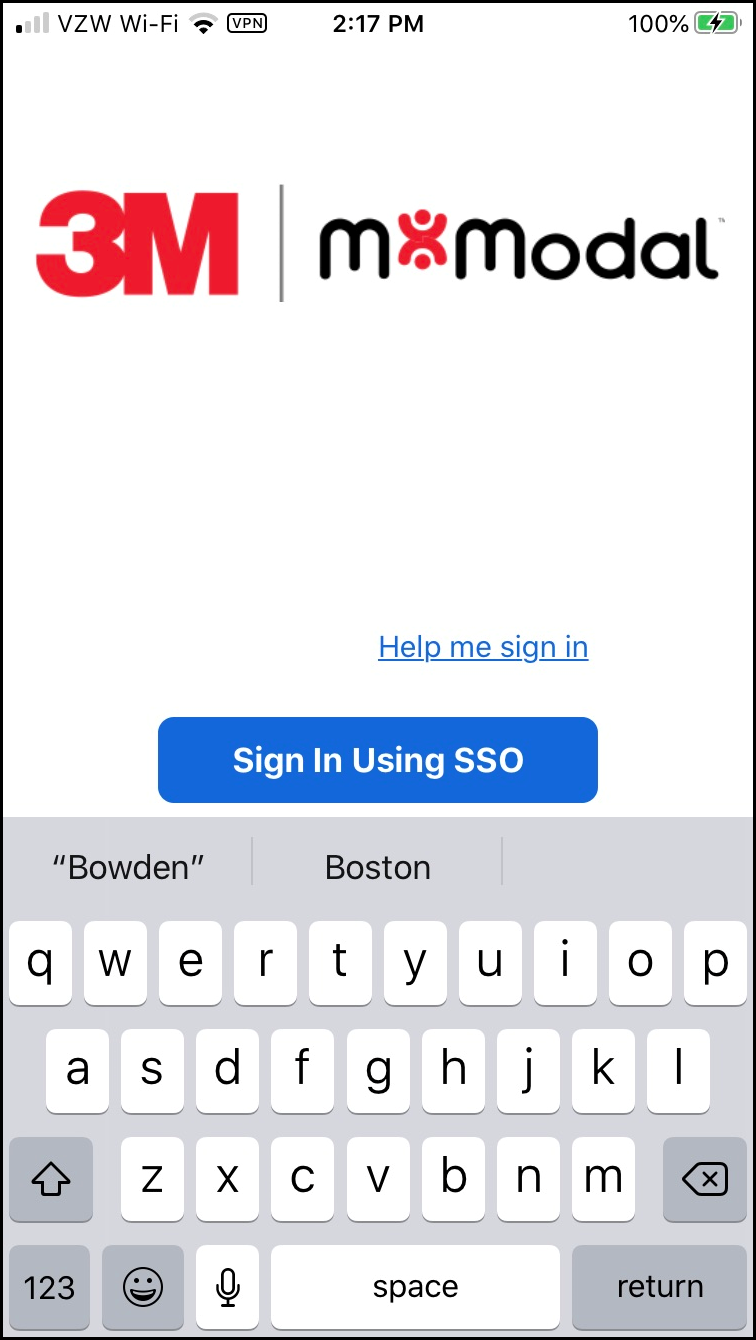 SSO sign-in button in iOS for Advanced Query Messenger